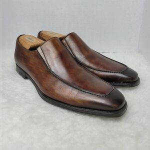 Magnanni Leo Men’s Leather Venetian Slip On Loafer Shoes Size 8
